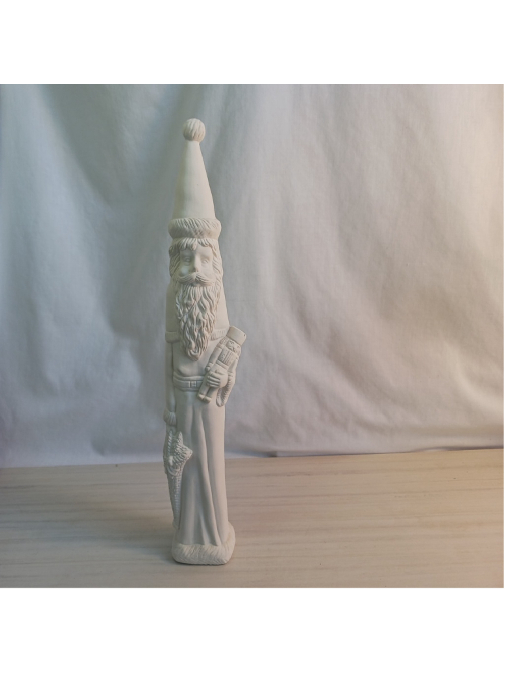 Ceramic Tall Santa Pencil Ready To Paint Bisque 15 x 2" Old World St. Nick